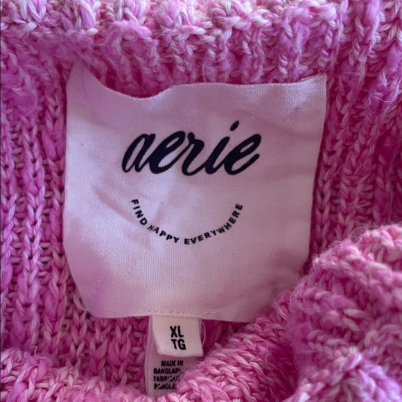Aerie Hit the Spot Mockneck Pink Sweater, XL - Picture 4 of 7